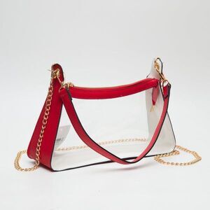 Marilyn Satchel Bag Women's RED Detachable Chain Shoulder Strap Stadium Approved